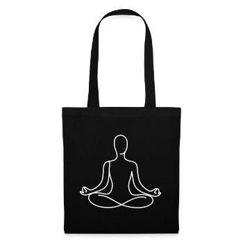 Zen-Linienmeditation im Lotussitz - Stoffbeutel - Schwarz - Vorne