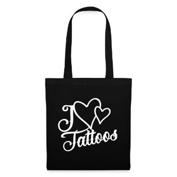 I Love Tattoos - Stoffbeutel - Schwarz - Vorne