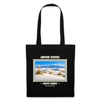 Vereinigte Staaten White Sands Vintage Reisemarke - Stoffbeutel - Schwarz - Vorne