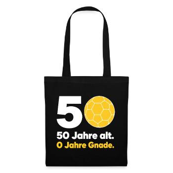 50. Geburtstag Handball – 0 Jahre Gnade - Stoffbeutel - Schwarz - Vorne