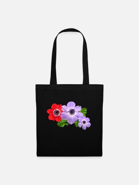 flowers lilies tulips orchids sunflower dahlia ger - Stoffbeutel - Schwarz