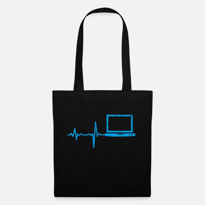Geschenk Heartbeat Notebook PC - Stoffbeutel - Schwarz