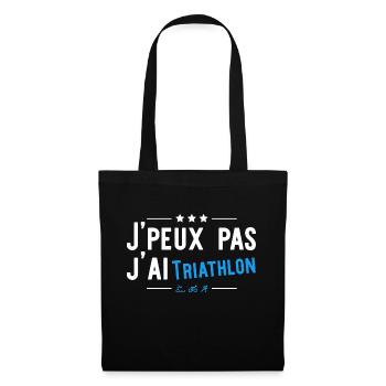 J'ai triathlon t-shirt drole - Sac en tissu - noir - Devant