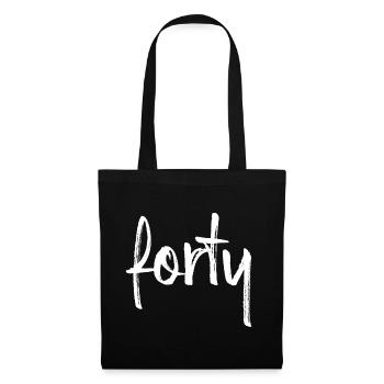 40 forty 40. Geburtstag Geschenk Zahl 40 Nummer - Stoffbeutel - Schwarz - Vorne