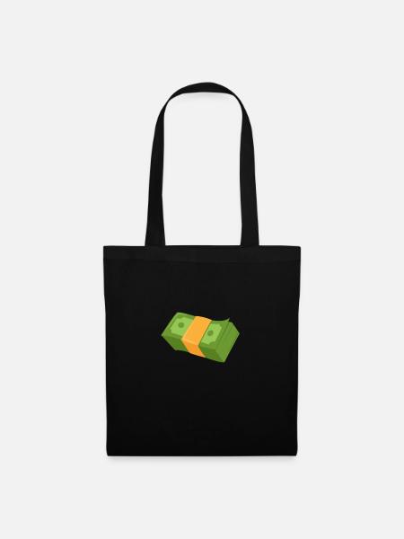 Cash Geld Geldbündel Geschenk - Stoffbeutel - Schwarz