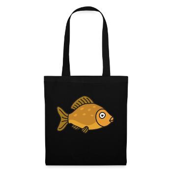Pêche au poisson carpe - Sac en tissu - noir - Devant