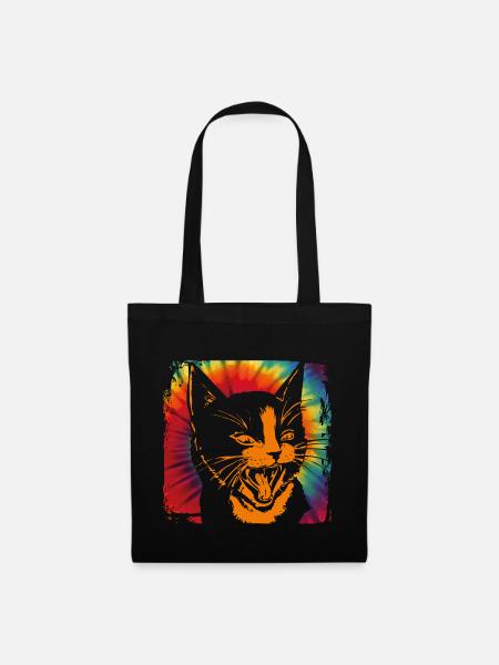 Katze - Stoffbeutel - Schwarz