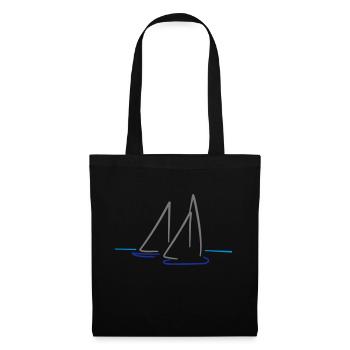 bateau - Sac en tissu - noir - Devant