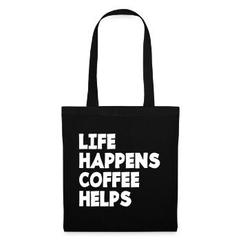 Living Coffee Helps Caffeine Tired Funny saying - Tote Bag - black - Front