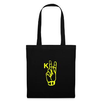 Un signal de la main d'or - Sac en tissu - noir - Devant