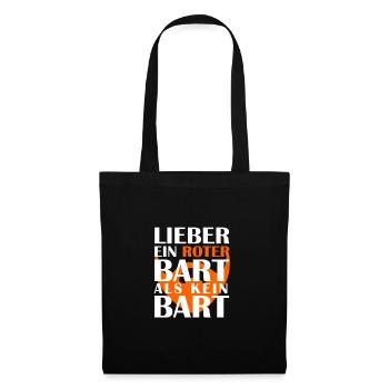 Lieber Ein Roter Bart Als Kein Bart Spruch - Stoffbeutel - Schwarz - Vorne