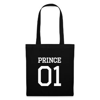 Prince 01 weiß Shirt - Stoffbeutel - Schwarz - Vorne