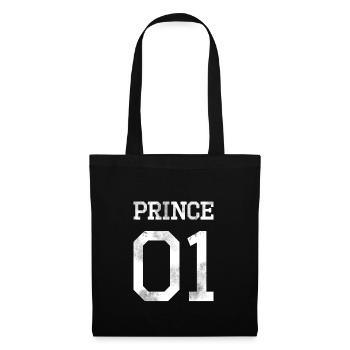 Prince 01 blanc used look shirt - Sac en tissu - noir - Devant