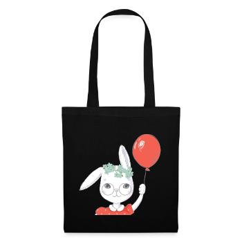 Cadeau de ballon mignon lapin de Pâques - Sac en tissu - noir - Devant