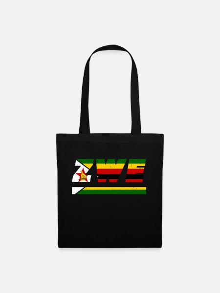 Zimbabwe flag ZWE flag - Tote Bag - black