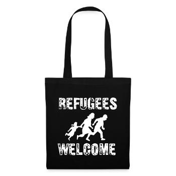 Refugees Welcome - Stoffbeutel - Schwarz - Vorne