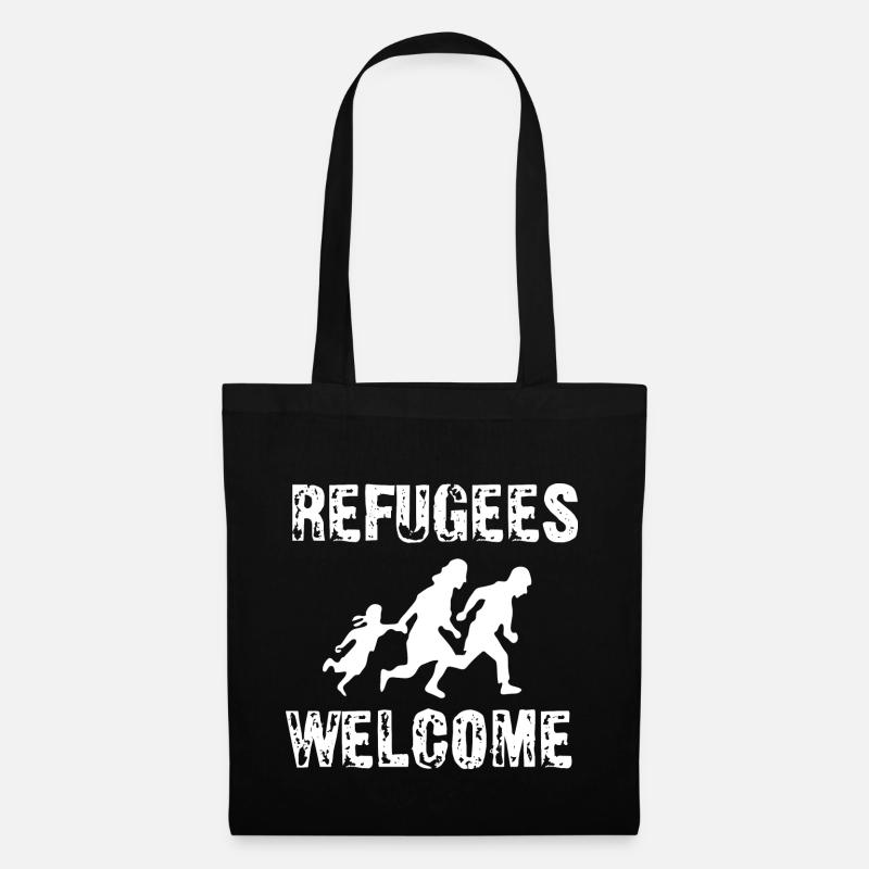 Refugees Welcome - Stoffbeutel - Schwarz