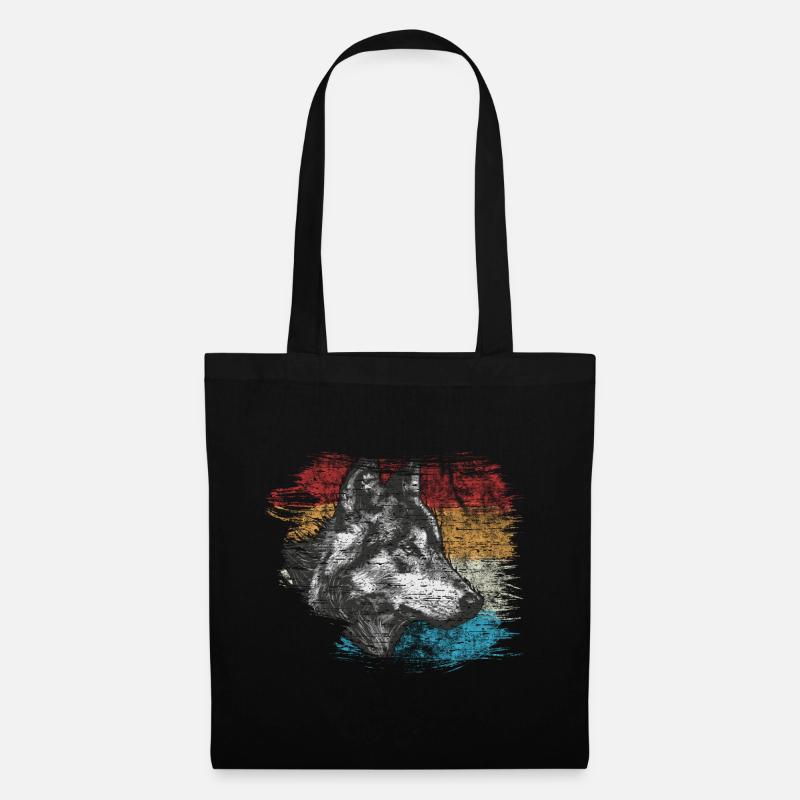Wolf - Stoffbeutel - Schwarz
