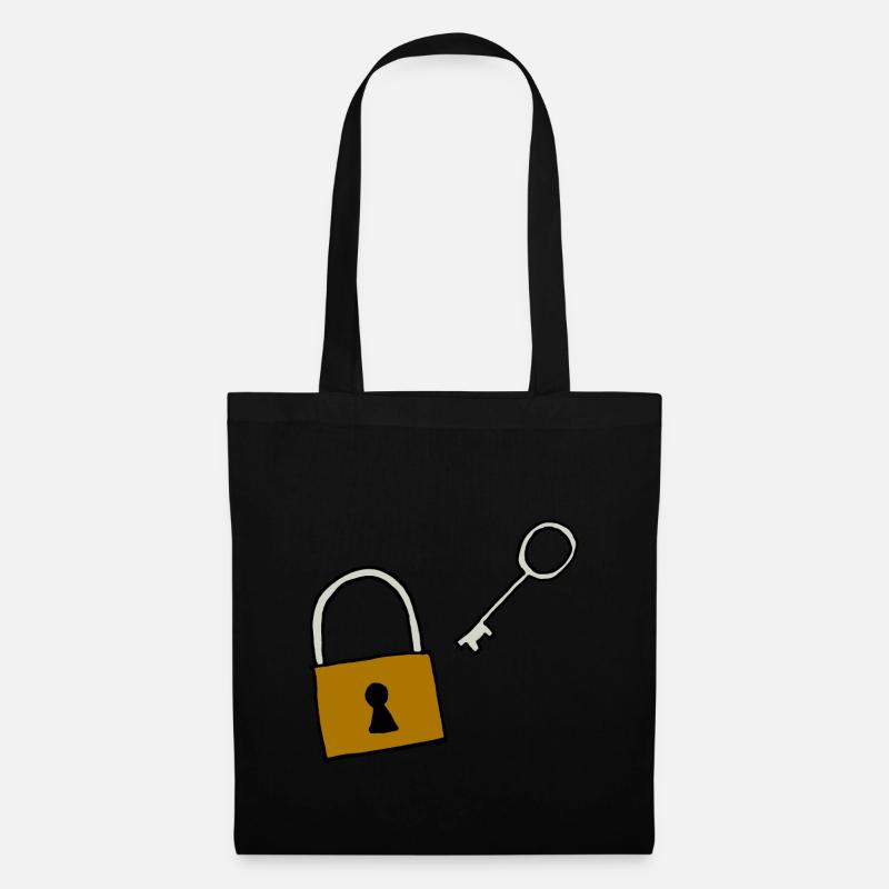 Padlock with key, love, gift idea - Tote Bag - black