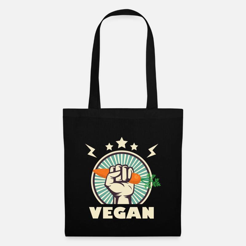 Vegan - Stoffbeutel - Schwarz