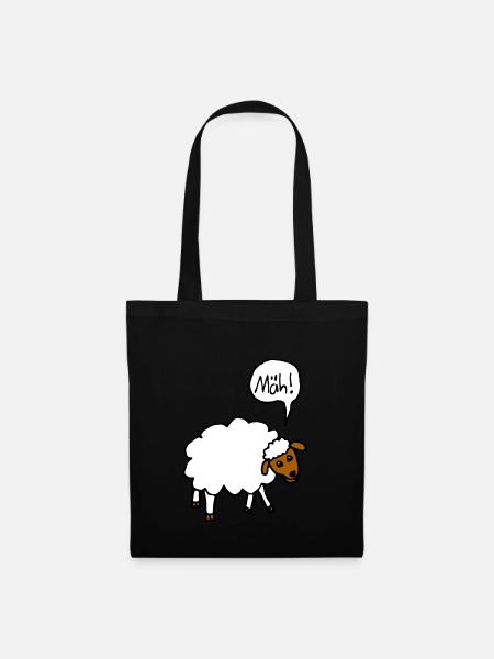 Niedliches Schaf - Mäh Lustiges Geschenk, Comic - Stoffbeutel - Schwarz