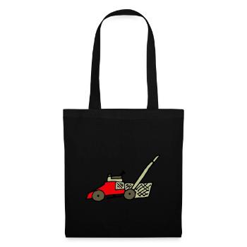 Tondeuse à gazon, dessin animé - Sac en tissu - noir - Devant