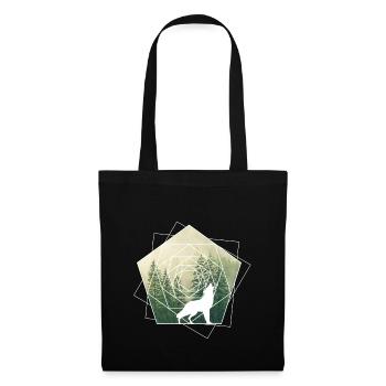 nature géométrie formes forêt de loups - Sac en tissu - noir - Devant