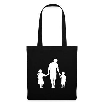 Father daughter son 2 children - Tote Bag - black - Front