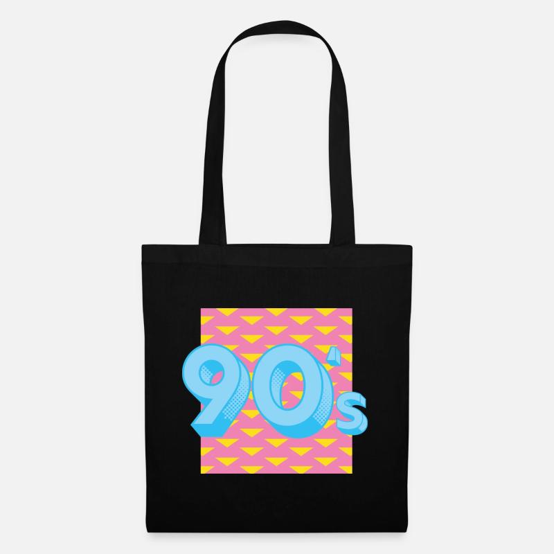 90s Kids 90er Kinder Oldschool - Stoffbeutel - Schwarz