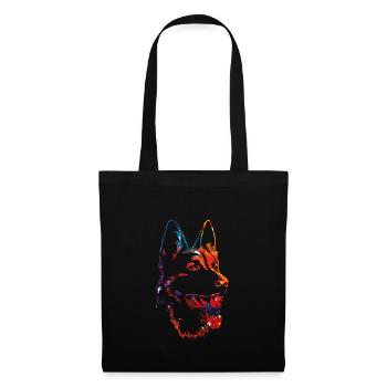 chien de race berger allemand - Sac en tissu - noir - Devant