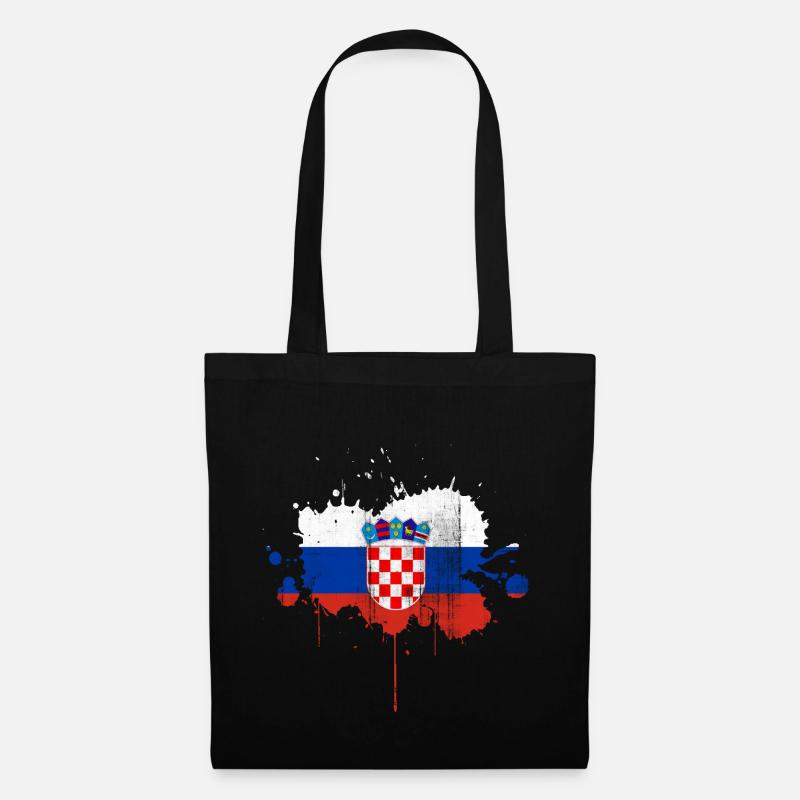 Kroatien - Stoffbeutel - Schwarz