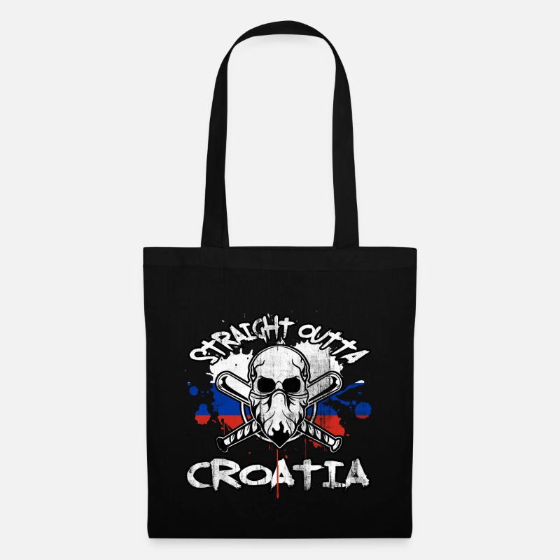 Kroatien - Stoffbeutel - Schwarz
