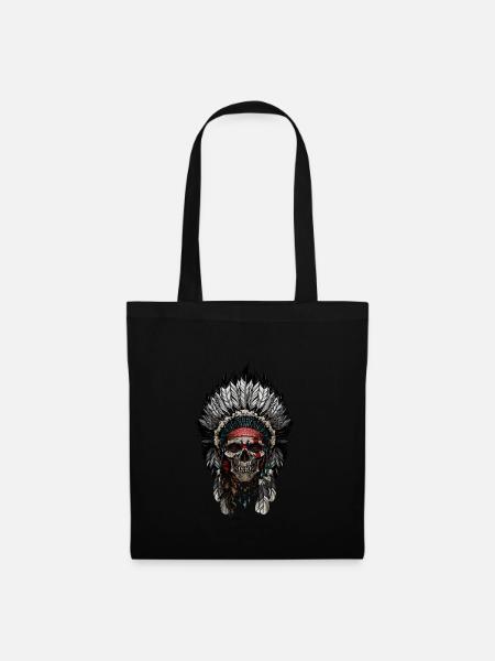 Indianer - Stoffbeutel - Schwarz