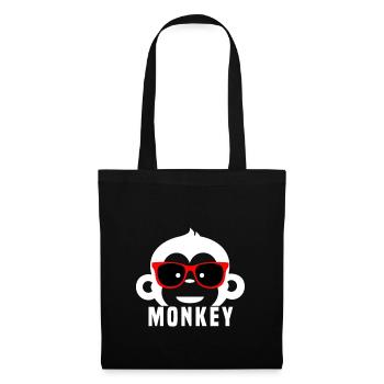 Affe - Stoffbeutel - Schwarz - Vorne