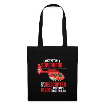 hélicoptère - Sac en tissu - noir - Devant