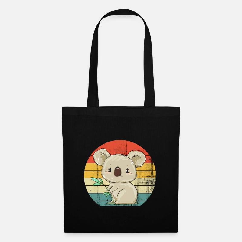 Koala-Zeichnung - Stoffbeutel - Schwarz