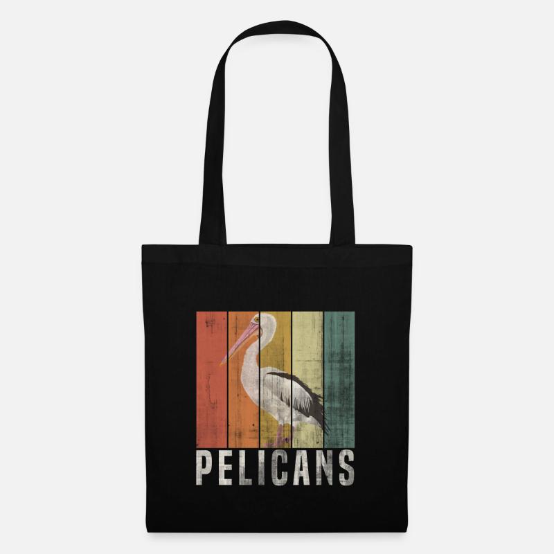 Pelikane retro - Stoffbeutel - Schwarz