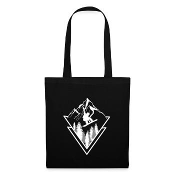 SNOWBOARD MOUNTAIN SNOWBOARDER ALPES - Sac en tissu - noir - Devant