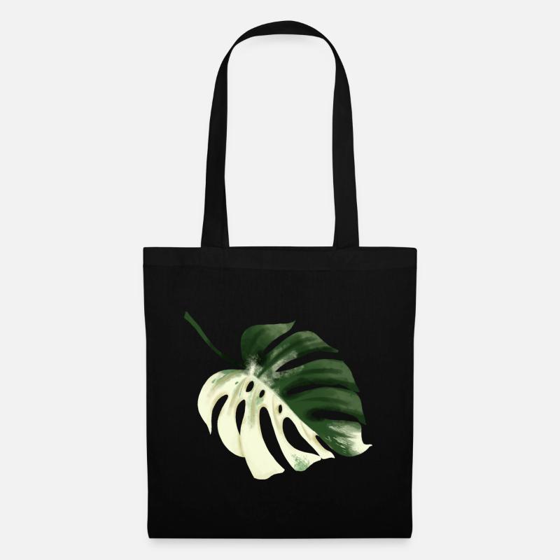 Monstera Premium Design - Stoffbeutel - Schwarz