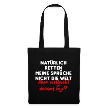 sprüche sprüche sprüche - Stoffbeutel - Schwarz - Vorne