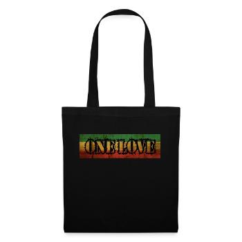 Rasta, One Love, Distressed, Reggae, Jamaïque - Sac en tissu - noir - Devant