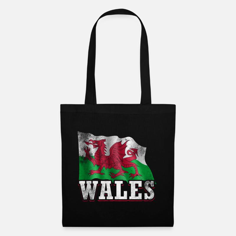 Pays de Galles Drapeau - Sac en tissu - noir