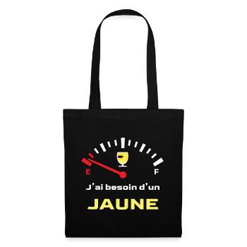 J'ai besoin d'un jaune - Message Humour Alcool - Sac en tissu - noir - Devant