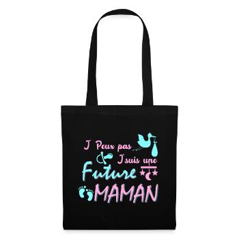 J'peux pas j'suis une future maman - Sac en tissu - noir - Devant