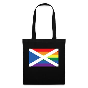 Gay Pride LGBTQ Scottish Saltire Rainbow Flag - Sac en tissu - noir - Devant