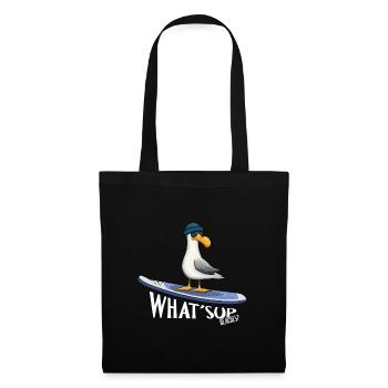 WHAT SUP Beaches Mer du Nord Mer Baltique Surfer Mouette - Sac en tissu - noir - Devant