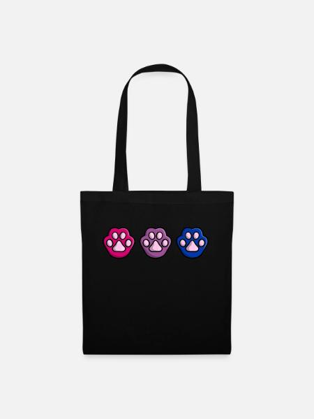 Süße Katze Pfote Bisexuell Bi Flagge Fahne LGBTQ - Stoffbeutel - Schwarz
