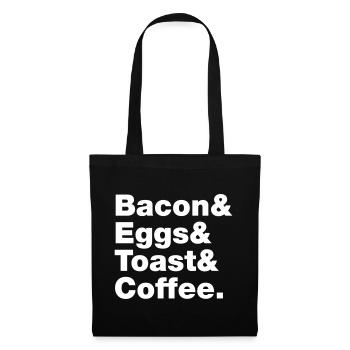 Breakfast (Bacon & Eggs & Toast & Coffee.) - Tote Bag - black - Front