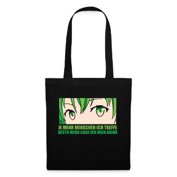 Desto mehr liebe ich mein Anime - Stoffbeutel - Schwarz - Vorne