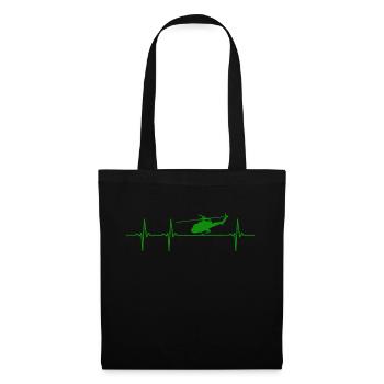 Hélicoptère Hélicoptère Heli Heartbeat - Sac en tissu - noir - Devant